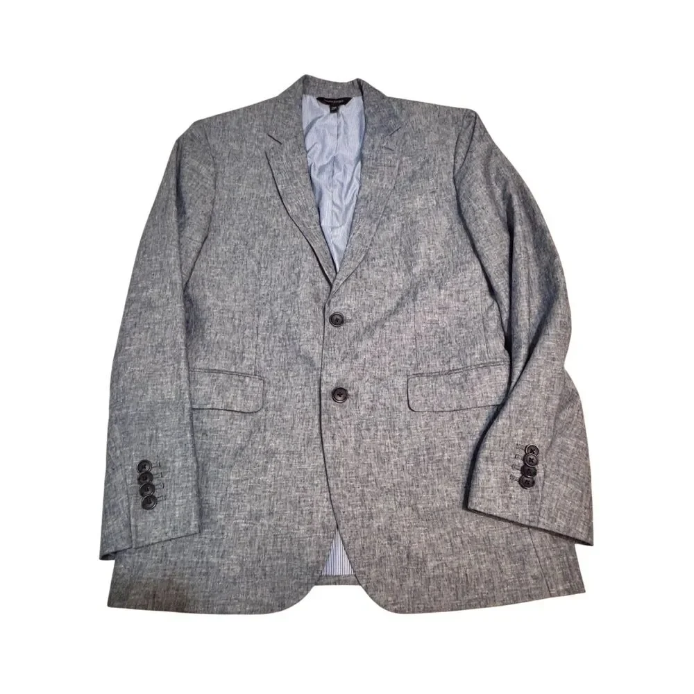 Banana Republic 38R Blue Linen Cotton Blend Blazer Standard Fit